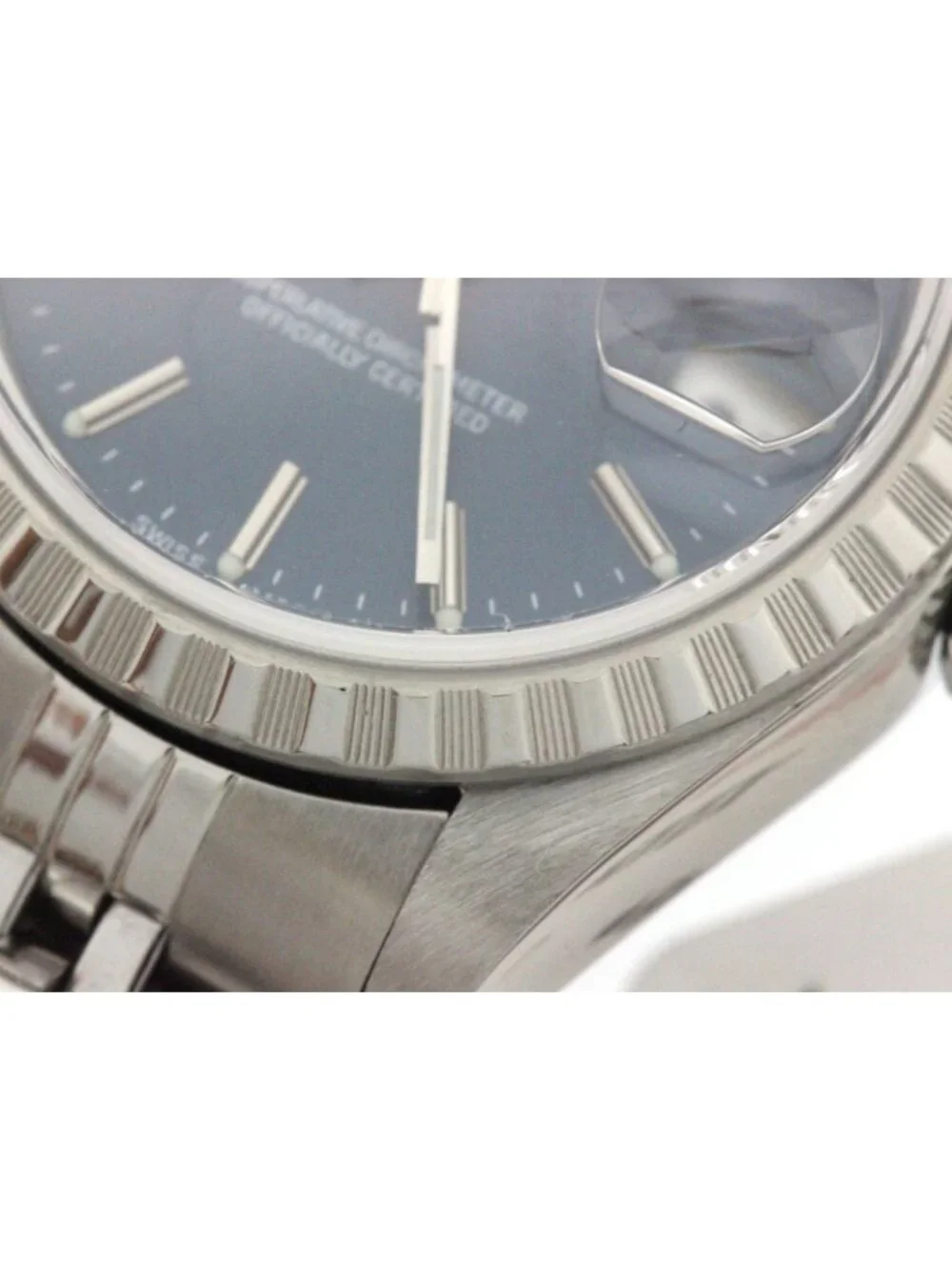 Rolex Oyster Watch Stainless Steel Blue Bardial Automatic